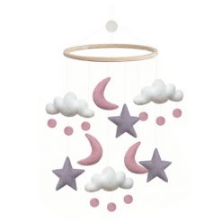 Uro skyer/måne/stjerne pink/lilla